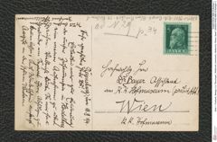 Seite 1, Postkarte, Beilage 2 zu "Munzingen, WildKirchli, Achenheim, Metternich, Rhens, Basel" (NHMW-PRAE-BBB-29-Beilage-1)